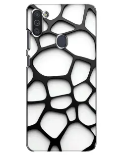 Чехол для Samsung Galaxy M11 с картинкой «Белая объемная сетка»