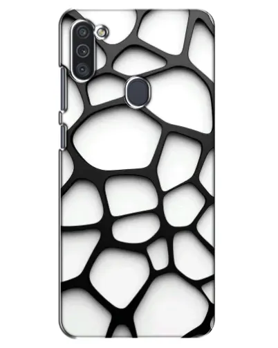 Чехол для Samsung Galaxy M11 с картинкой «Белая объемная сетка»