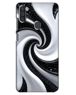 Чохол для Samsung Galaxy M11 з картинкою «Чорно-біла спіраль»