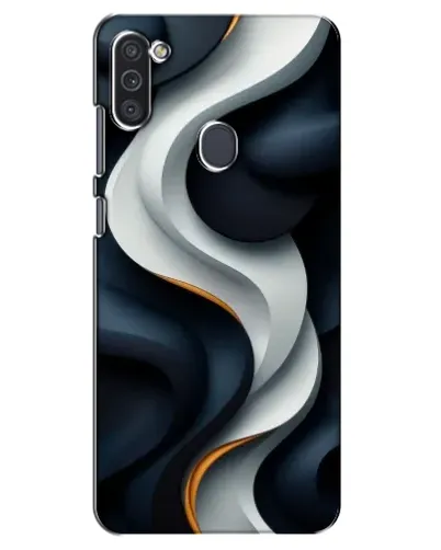 Чехол для Samsung Galaxy M11 с картинкой «Объемные черно-белые ленты»