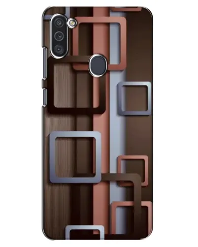 Чехол для Samsung Galaxy M11 с картинкой «Коричневые объемные квадраты»