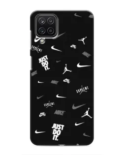 Чохол для Samsung Galaxy M12 з картинкою «Nike Black Pattern» Чохол для Samsung Galaxy M12 з картинкою «Nike Black Pattern»