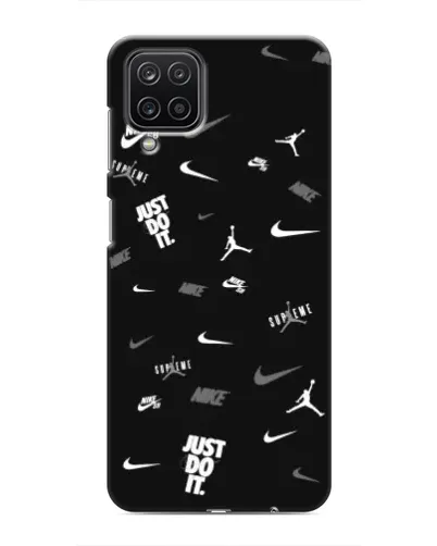 Чохол для Samsung Galaxy M12 з картинкою «Nike Black Pattern»