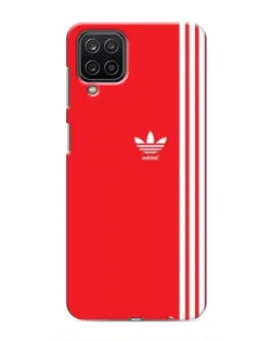 Чехол для Samsung Galaxy M12 с картинкой «Красный минимализм Adidas»