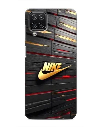 Чохол для Samsung Galaxy M12 з картинкою «Золотий Nike на металі»
