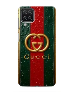 Чохол для Samsung Galaxy M12 з картинкою «Gucci — фірмова смуга та золото»