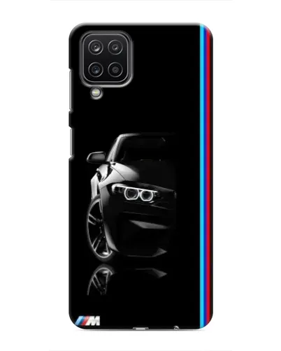 Чехол для Samsung Galaxy M12 с картинкой «Силуэт BMW в темноте»