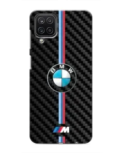 Чехол для Samsung Galaxy M12 с картинкой «Эмблема BMW и карбон»