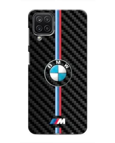 Чехол для Samsung Galaxy M12 с картинкой «Эмблема BMW и карбон»