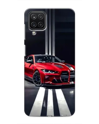 Чехол для Samsung Galaxy M12 с картинкой «Красная BMW на дороге»