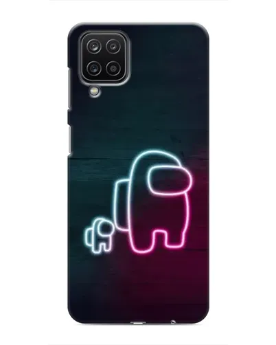 Чехол для Samsung Galaxy M12 с картинкой «Among Us неон-арт»