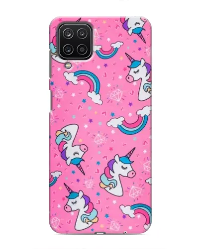 Чехол для Samsung Galaxy M12 с картинкой «Unicorn паттерн розовый»
