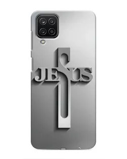 Чехол для Samsung Galaxy M12 с картинкой «Металлический крест Jesus»