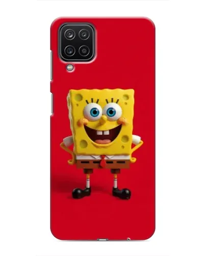 Чехол для Samsung Galaxy M12 с картинкой «Спанч Боб на красном»