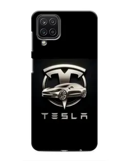 Чохол для Samsung Galaxy M12 з картинкою «Tesla — срібне авто» Чохол для Samsung Galaxy M12 з картинкою «Tesla — срібне авто»