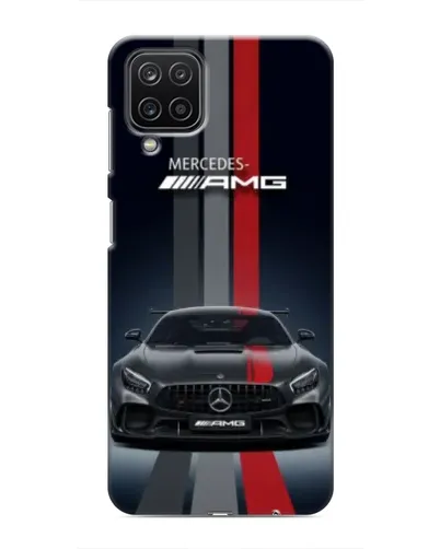 Чехол для Samsung Galaxy M12 с картинкой «Mercedes — белый карбон»
