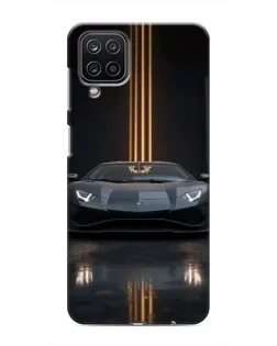 Чехол для Samsung Galaxy M12 с картинкой «Lamborghini золотые линии»