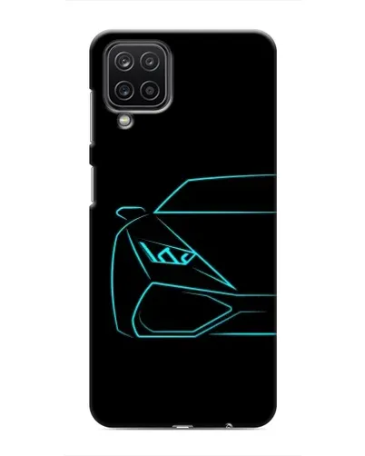 Чехол для Samsung Galaxy M12 с картинкой «Голубой силуэт Lamborghini»