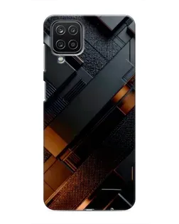 Чохол для Samsung Galaxy M12 з картинкою «Чорні геометричні блоки»