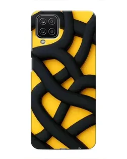 Чохол для Samsung Galaxy M12 з картинкою «Чорне жовте переплетення»