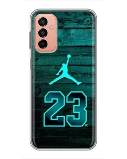Чехол для Samsung Galaxy M13 с картинкой «Jordan Cyan 23» Чехол для Samsung Galaxy M13 с картинкой «Jordan Cyan 23»