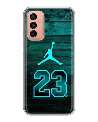 Чехол для Samsung Galaxy M13 с картинкой «Jordan Cyan 23» Чехол для Samsung Galaxy M13 с картинкой «Jordan Cyan 23»