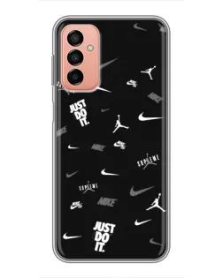 Чехол для Samsung Galaxy M13 с картинкой «Nike Black Pattern» Чехол для Samsung Galaxy M13 с картинкой «Nike Black Pattern»