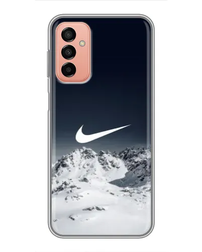 Чехол для Samsung Galaxy M13 с картинкой «Nike — зимние горы» Чехол для Samsung Galaxy M13 с картинкой «Nike — зимние горы»