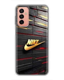 Чохол для Samsung Galaxy M13 з картинкою «Золотий Nike на металі» Чохол для Samsung Galaxy M13 з картинкою «Золотий Nike на металі»
