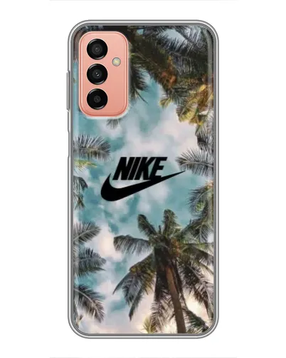 Чехол для Samsung Galaxy M13 с картинкой «Тропический принт Nike» Чехол для Samsung Galaxy M13 с картинкой «Тропический принт Nike»