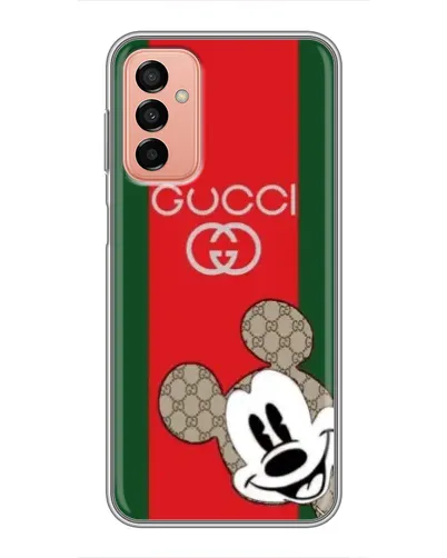 Чехол для Samsung Galaxy M13 с картинкой «Gucci — полосы и Микки»