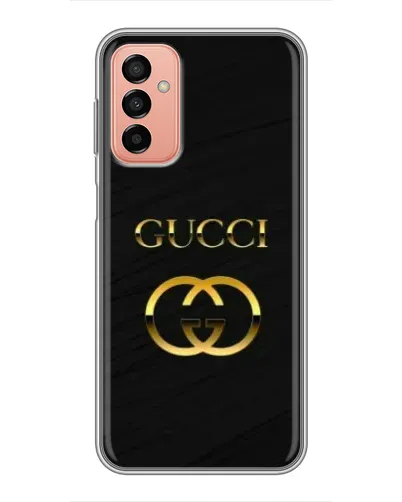 Чехол для Samsung Galaxy M13 с картинкой «Золотой логотип Gucci»