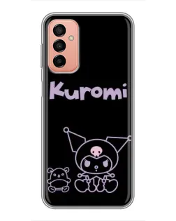 Чехол для Samsung Galaxy M13 с картинкой «Kuromi — черный минимализм»