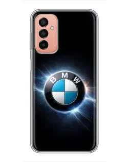 Чехол для Samsung Galaxy M13 с картинкой «BMW — неоновое сияние»