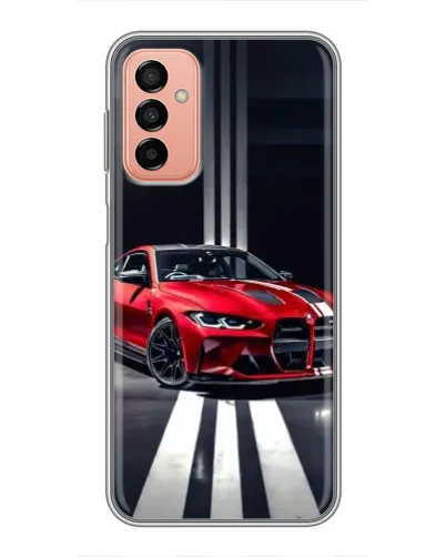 Чехол для Samsung Galaxy M13 с картинкой «Красная BMW на дороге»