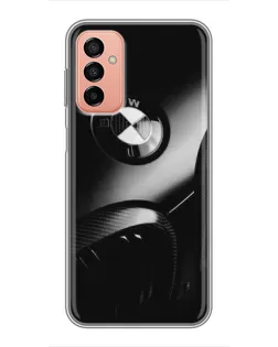Чехол для Samsung Galaxy M13 с картинкой «Эмблема BMW — макро»