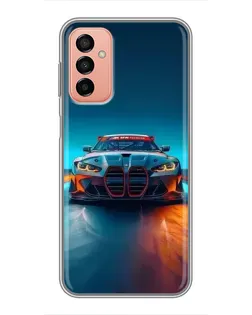 Чехол для Samsung Galaxy M13 с картинкой «BMW — огни неона»