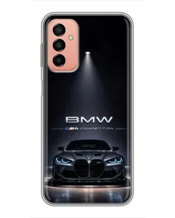 Чехол для Samsung Galaxy M13 с картинкой «BMW сквозь ночной город»