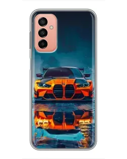 Чехол для Samsung Galaxy M13 с картинкой «BMW — золотая эмблема»