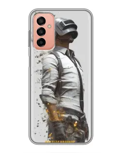 Чехол для Samsung Galaxy M13 с картинкой «PUBG — боец в пыли»