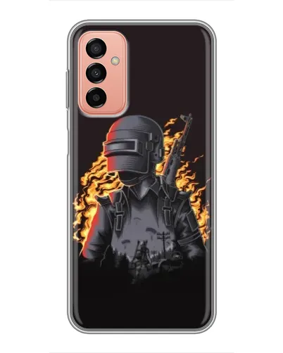 Чехол для Samsung Galaxy M13 с картинкой «PUBG — огненный силуэт» Чехол для Samsung Galaxy M13 с картинкой «PUBG — огненный силуэт»