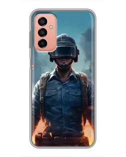 Чехол для Samsung Galaxy M13 с картинкой «PUBG — реалистичный герой»