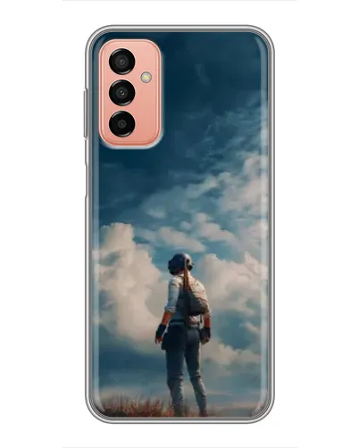 Чехол для Samsung Galaxy M13 с картинкой «Герой PUBG на скале» Чехол для Samsung Galaxy M13 с картинкой «Герой PUBG на скале»