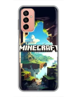 Чехол для Samsung Galaxy M13 с картинкой «Пещера Майнкрафт»