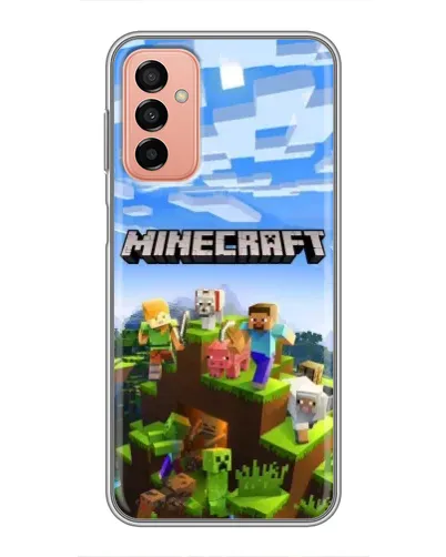 Чехол для Samsung Galaxy M13 с картинкой «Minecraft классический мир»