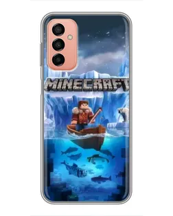 Чехол для Samsung Galaxy M13 с картинкой «Minecraft ледяной мир»