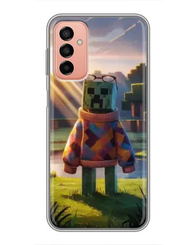 Чехол для Samsung Galaxy M13 с картинкой «Крипер в свитере»