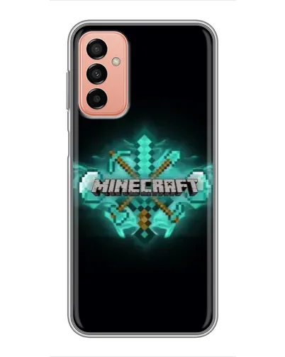Чехол для Samsung Galaxy M13 с картинкой «Minecraft Diamond лого»