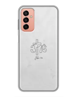 Чехол для Samsung Galaxy M13 с картинкой «Иоанна 3:16 Крест»