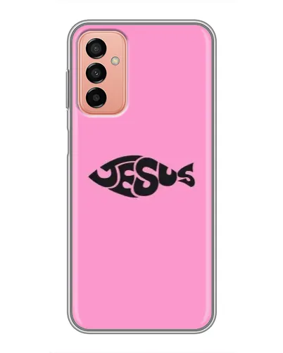Чехол для Samsung Galaxy M13 с картинкой «Розовый символ  Jesus»